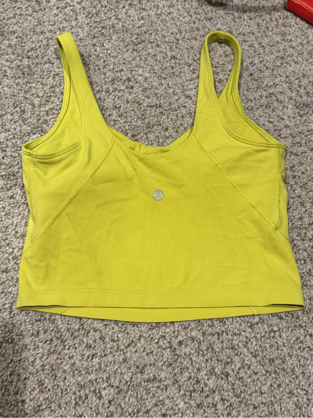 lululemon athletica Lemon Yellow Cropped Athletic Tank